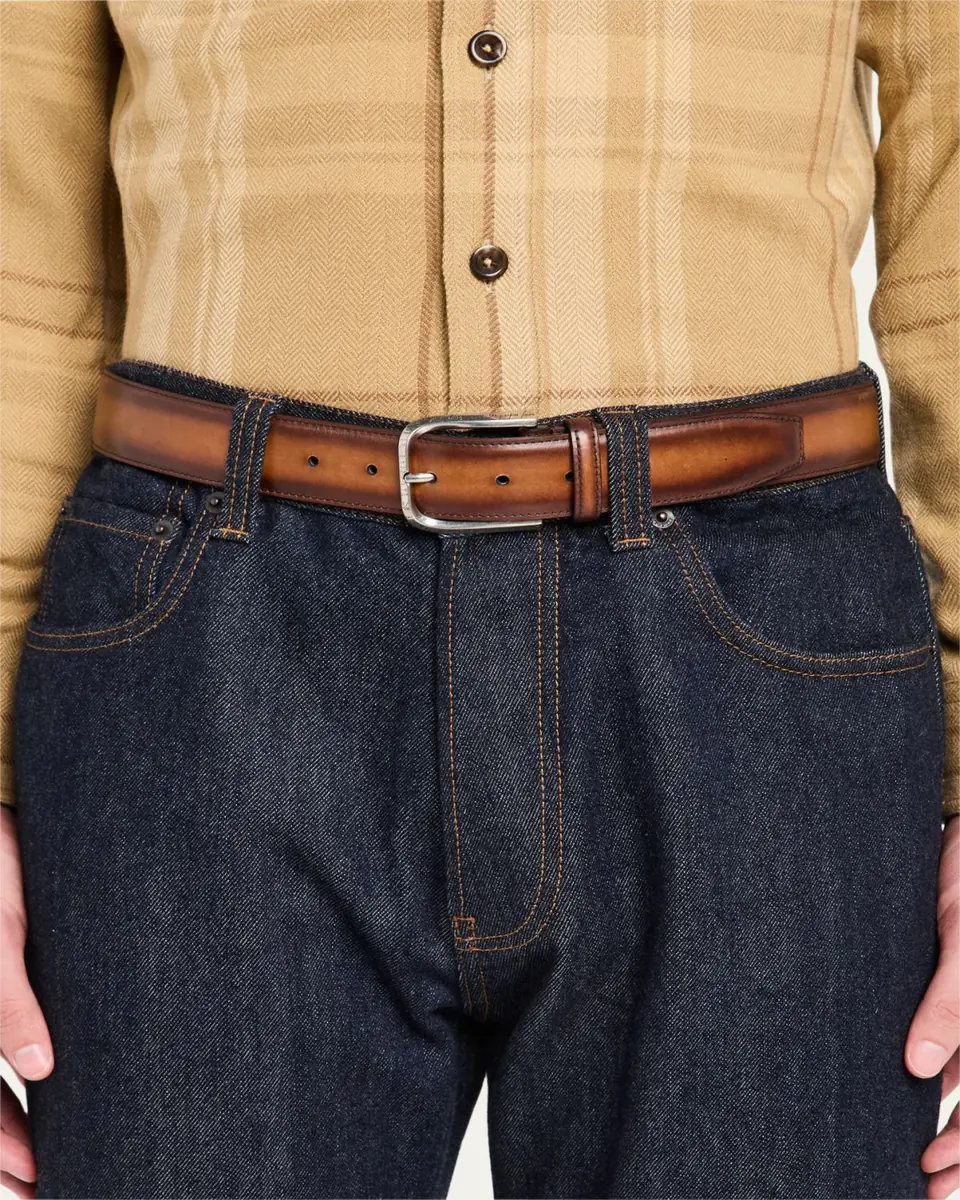 Berluti Men's C0085 Curve Leather Belt | Thumbnail 2 Berluti Men's C0085 Curve Leather Belt | Thumbnail 2