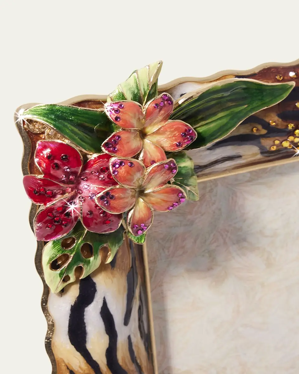 Jay Strongwater Tropical Flower Frame, 5" x 7" | Thumbnail 3