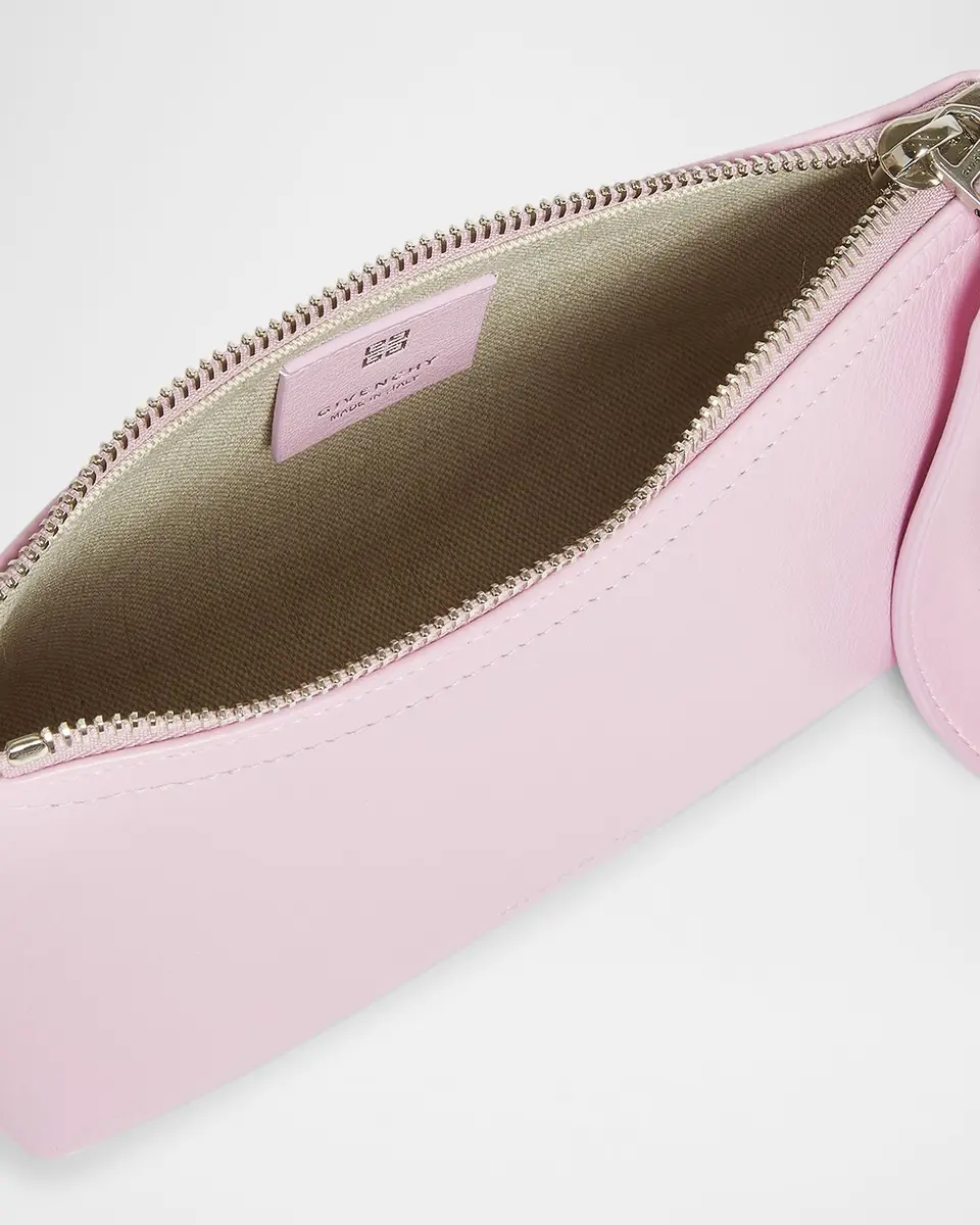 Givenchy Voyou Small Pouch Bag in Leather with Buckle and Heart Lock Wristlet | Thumbnail 3