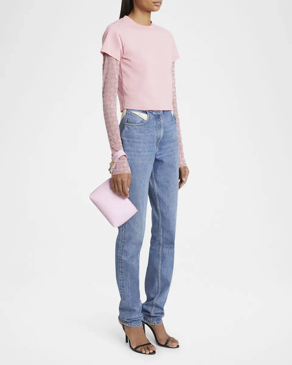 Givenchy Voyou Small Pouch Bag in Leather with Buckle and Heart Lock Wristlet | Thumbnail 4
