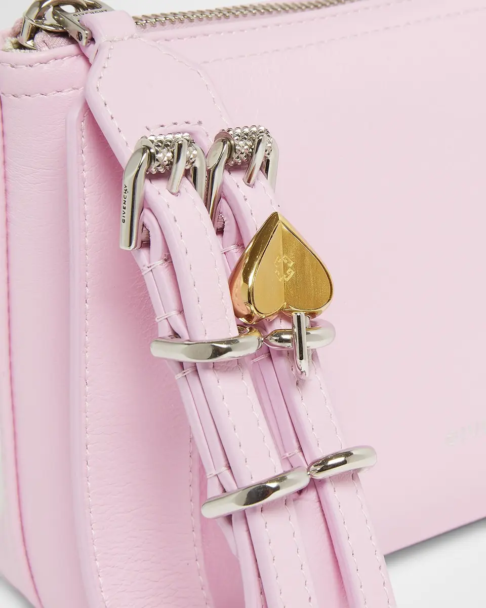 Givenchy Voyou Small Pouch Bag in Leather with Buckle and Heart Lock Wristlet | Thumbnail 5