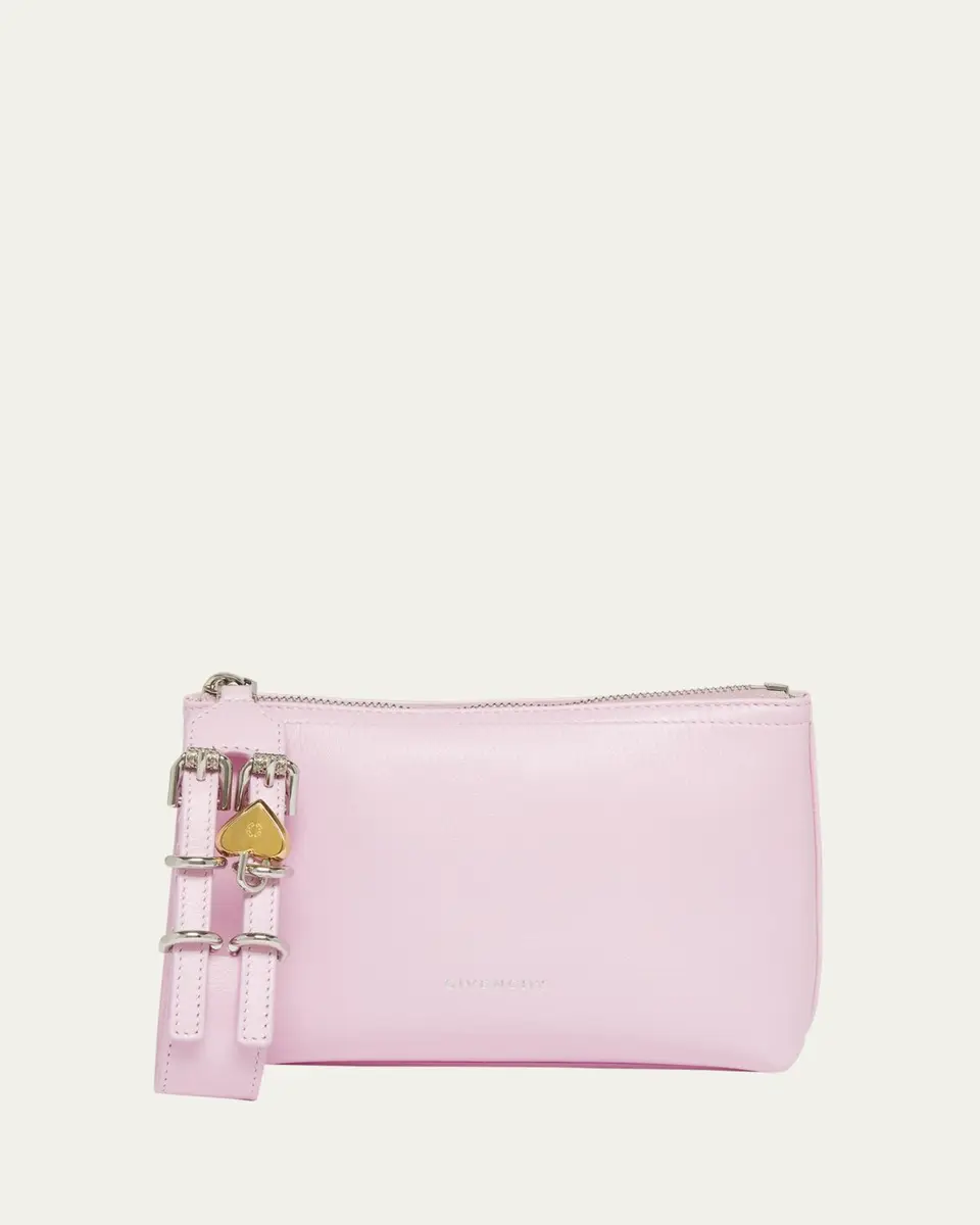 Givenchy Voyou Small Pouch Bag in Leather with Buckle and Heart Lock Wristlet | Thumbnail 6