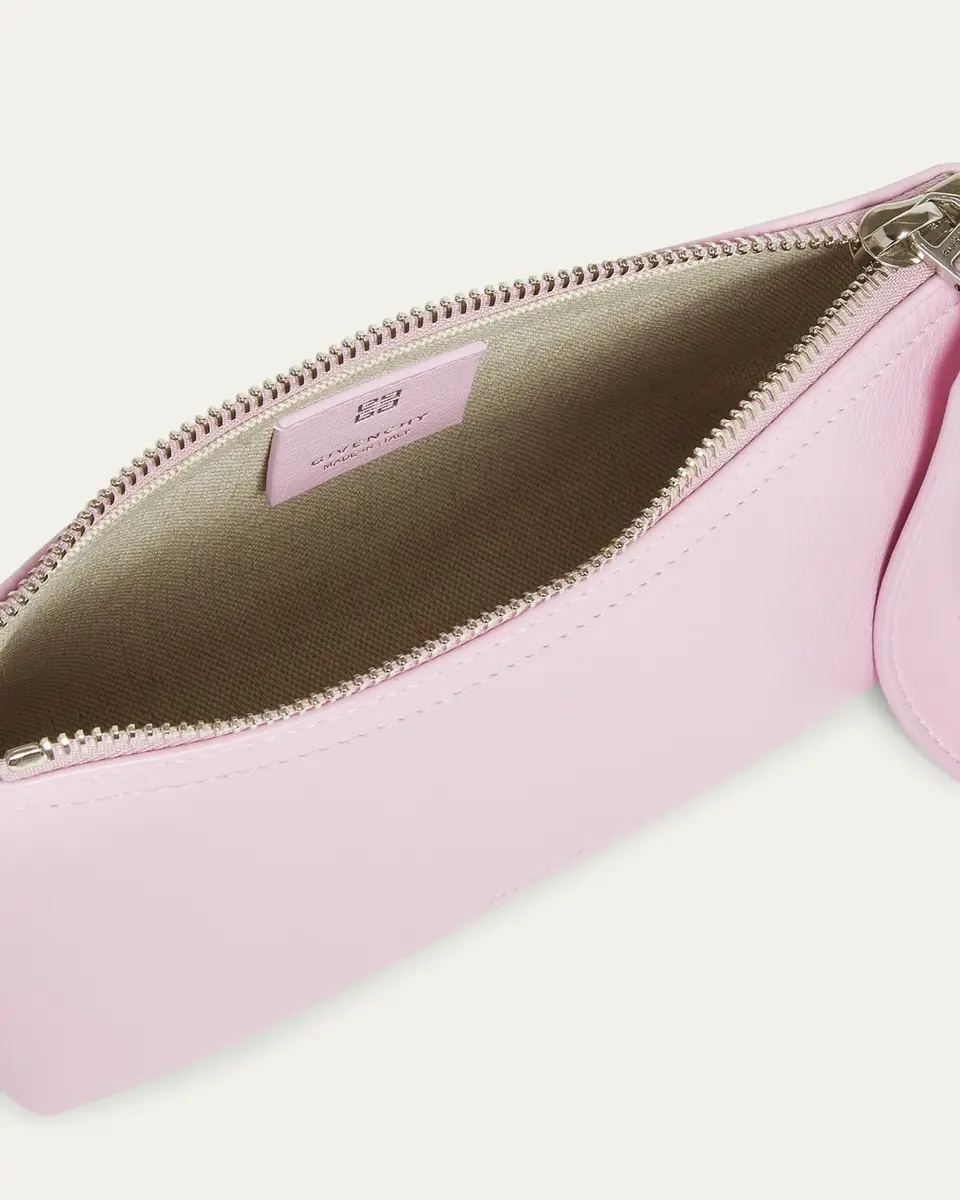 Givenchy Voyou Small Pouch Bag in Leather with Buckle and Heart Lock Wristlet | Thumbnail 9