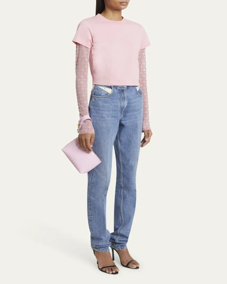 Givenchy Voyou Small Pouch Bag in Leather with Buckle and Heart Lock Wristlet | Thumbnail 10