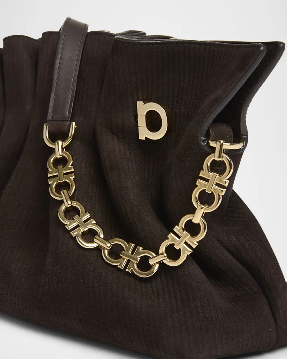 Ferragamo Piercing Suede Corduroy Shoulder Bag | Thumbnail 5 Ferragamo Piercing Suede Corduroy Shoulder Bag | Thumbnail 5