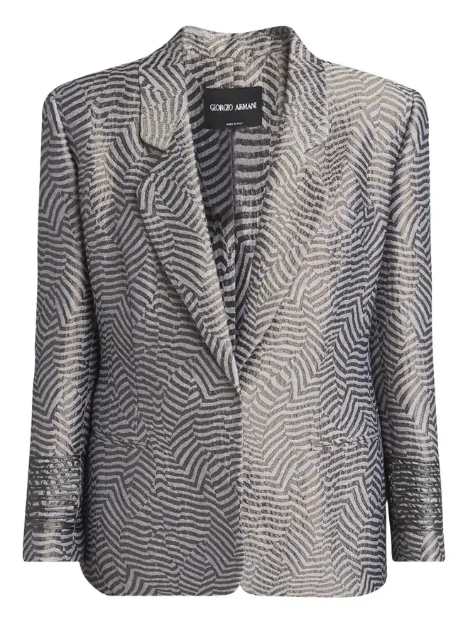 Animalier Silk Jacquard Single-Breasted Blazer Jacket Animalier Silk Jacquard Single-Breasted Blazer Jacket