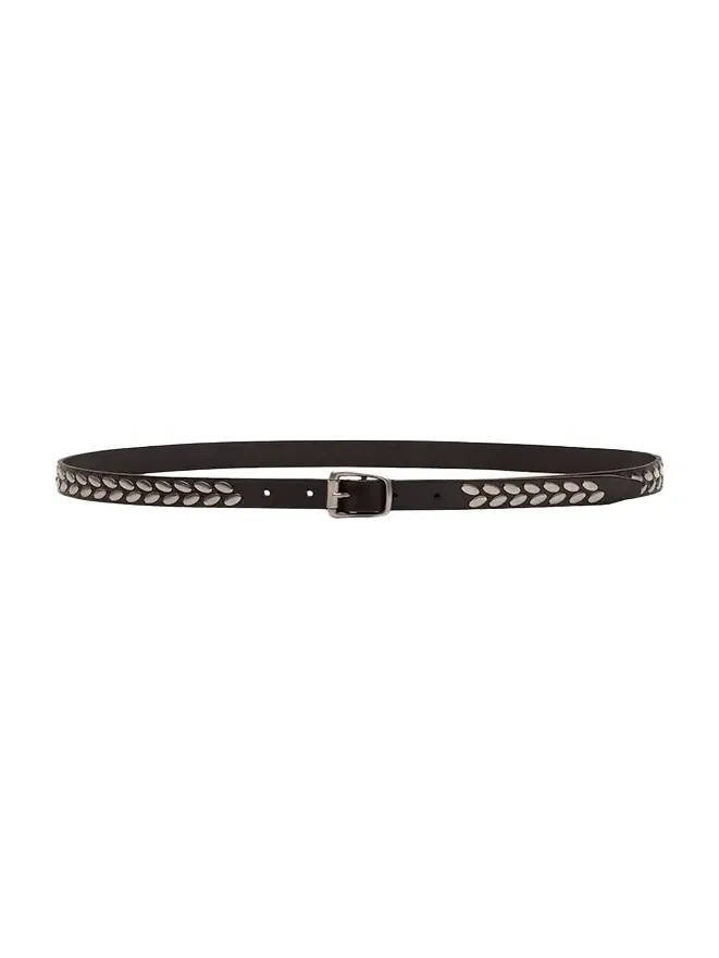 Lemaire Men's Almond Stud 20 Leather Belt