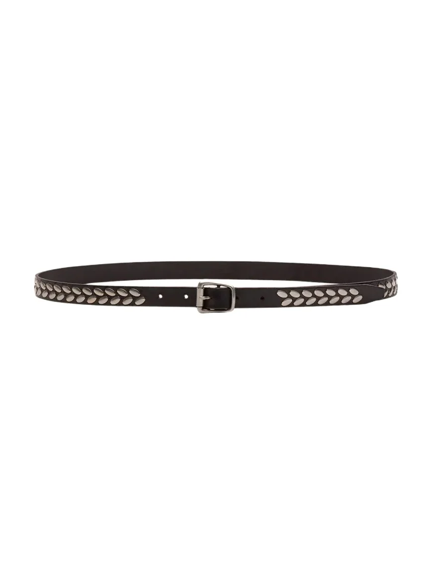 Lemaire Men's Almond Stud 20 Leather Belt