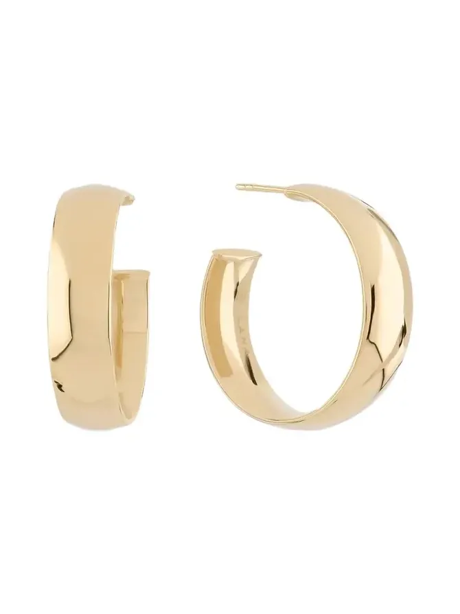 24mm Curved Hoop Earrings in 14K Yellow Gold 24mm Curved Hoop Earrings in 14K Yellow Gold