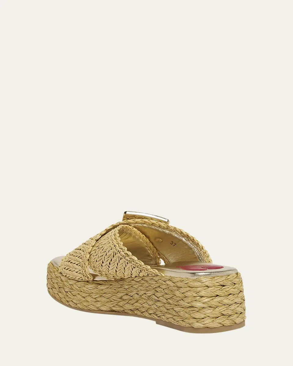 Roger Vivier Strass-Buckle Raffia Platform Sandals | Thumbnail 9 Roger Vivier Strass-Buckle Raffia Platform Sandals | Thumbnail 9