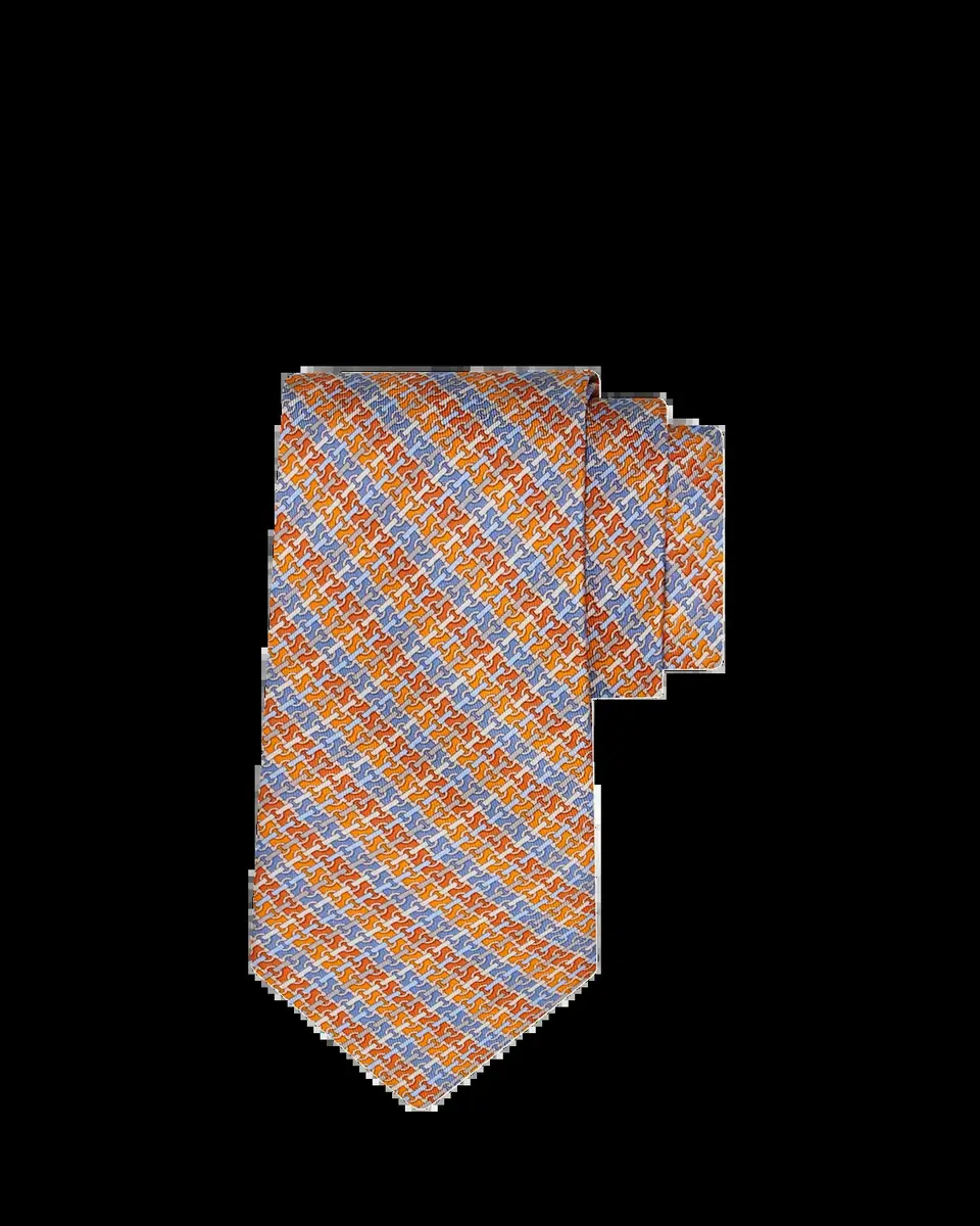 Ferragamo Men's Stripe Gancini Link Tie | Thumbnail 2