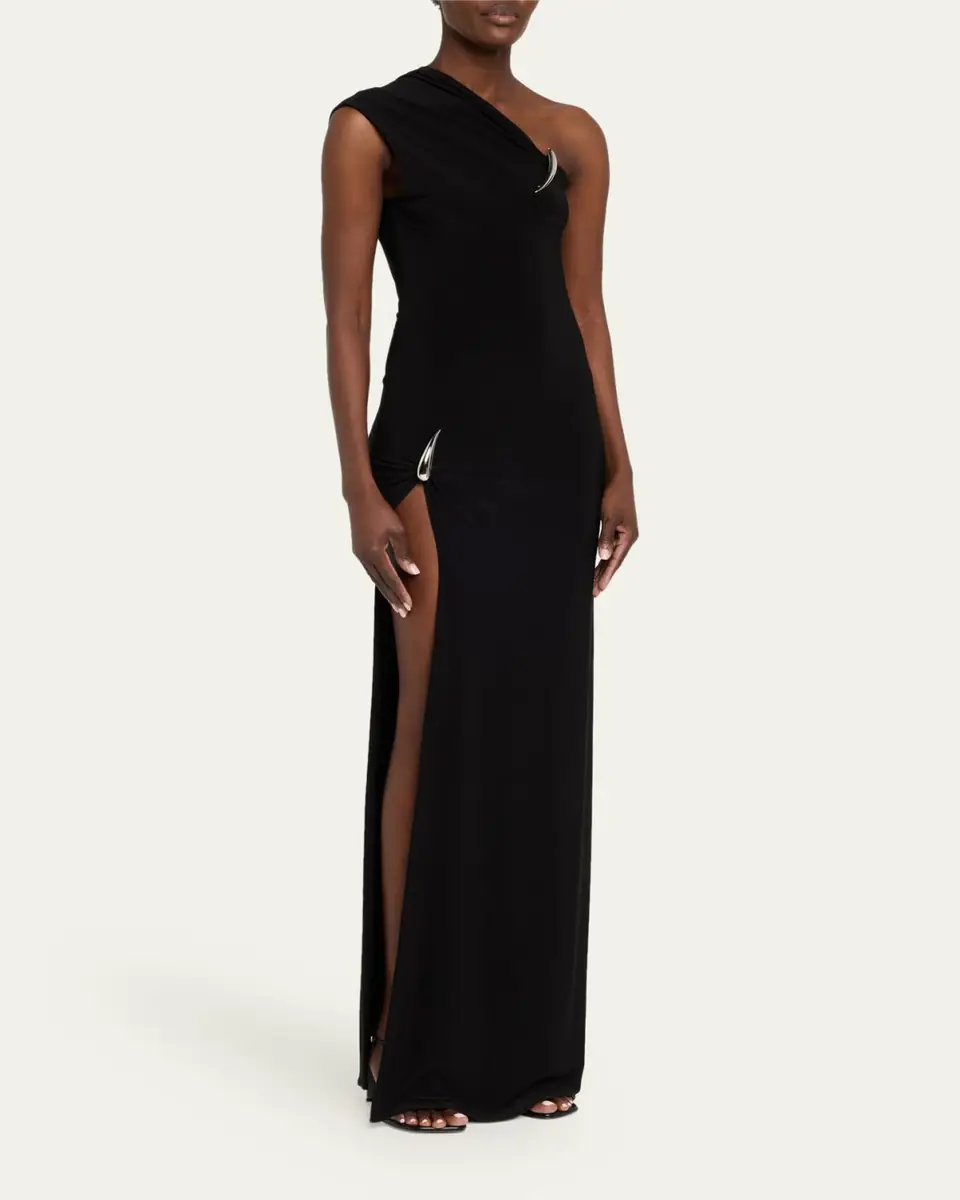 GRACE LING One-Shoulder Claw Slit Gown | Thumbnail 4 GRACE LING One-Shoulder Claw Slit Gown | Thumbnail 4
