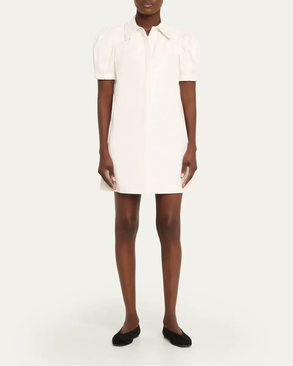 Alice + Olivia Jem Vegan Leather Puff-Sleeve Shirtdress | Thumbnail 2 Alice + Olivia Jem Vegan Leather Puff-Sleeve Shirtdress | Thumbnail 2