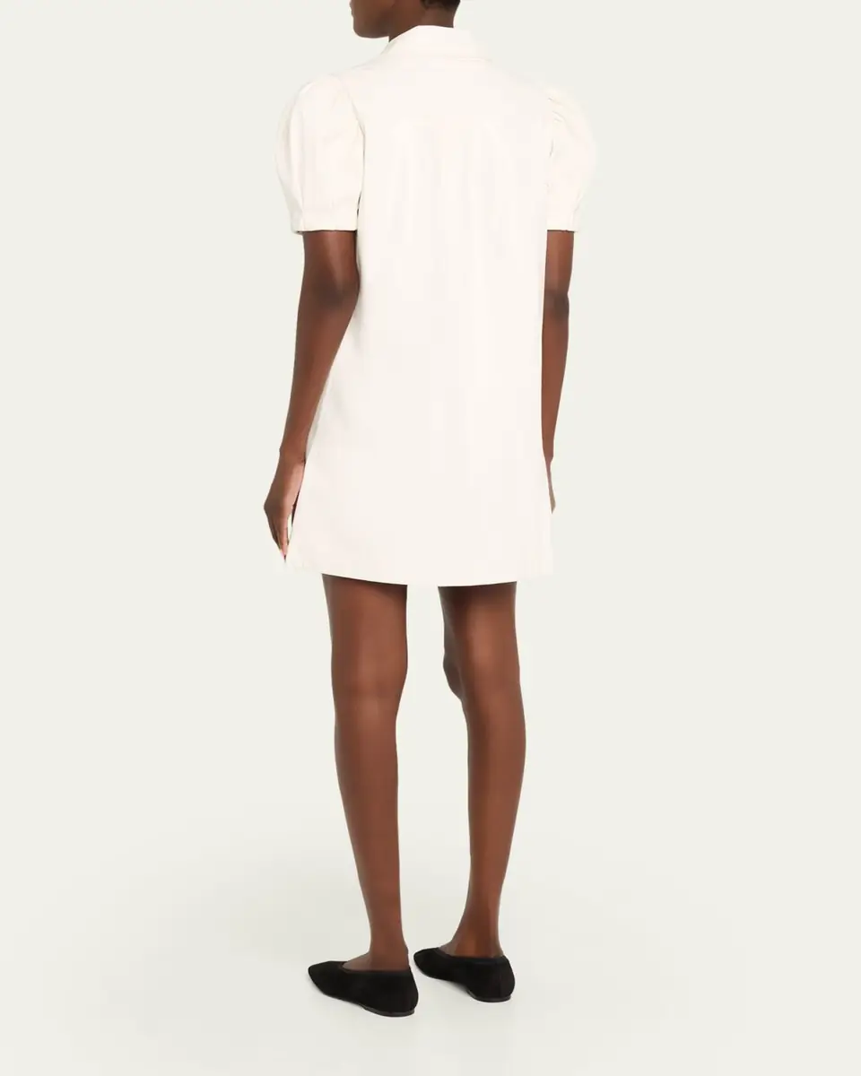 Alice + Olivia Jem Vegan Leather Puff-Sleeve Shirtdress | Thumbnail 3 Alice + Olivia Jem Vegan Leather Puff-Sleeve Shirtdress | Thumbnail 3