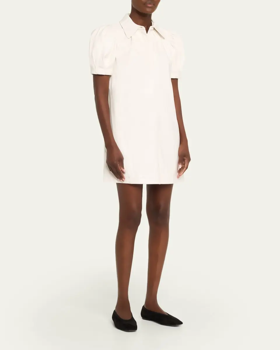 Alice + Olivia Jem Vegan Leather Puff-Sleeve Shirtdress | Thumbnail 4 Alice + Olivia Jem Vegan Leather Puff-Sleeve Shirtdress | Thumbnail 4