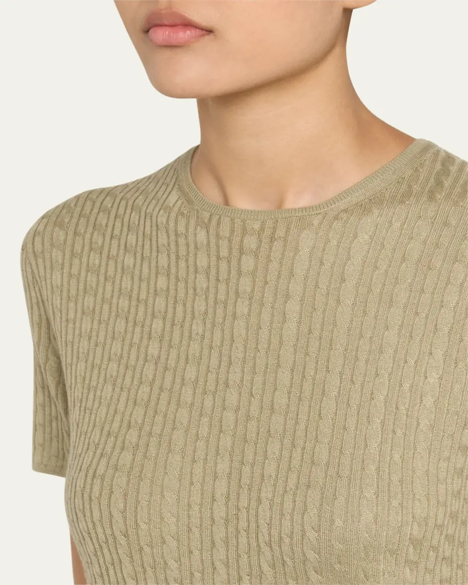 Loro Piana Rimella Cable-Knit Crewneck Sweater | Thumbnail 5