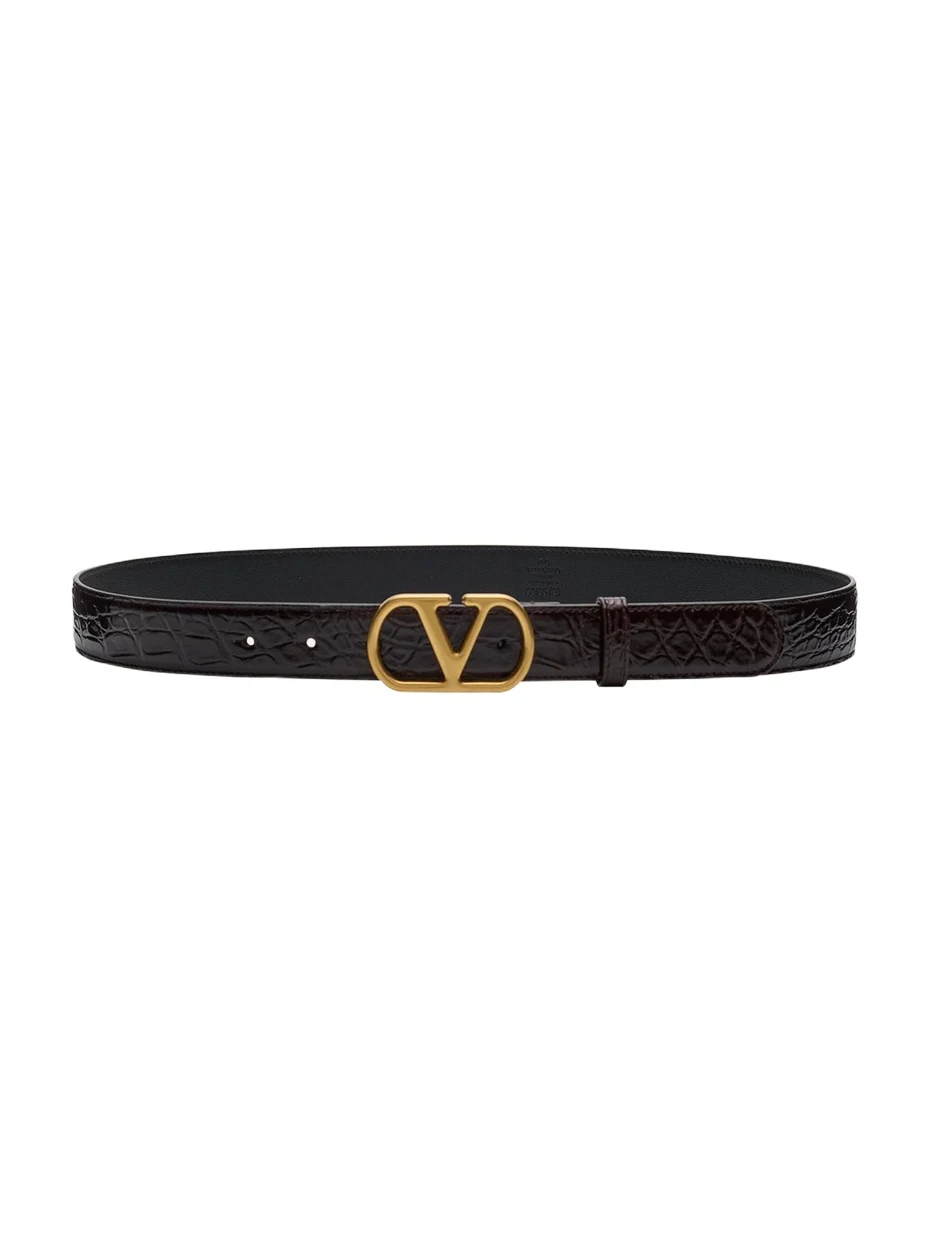 Valentino Garavani VLogo Signature Crocodile Belt, 30mm