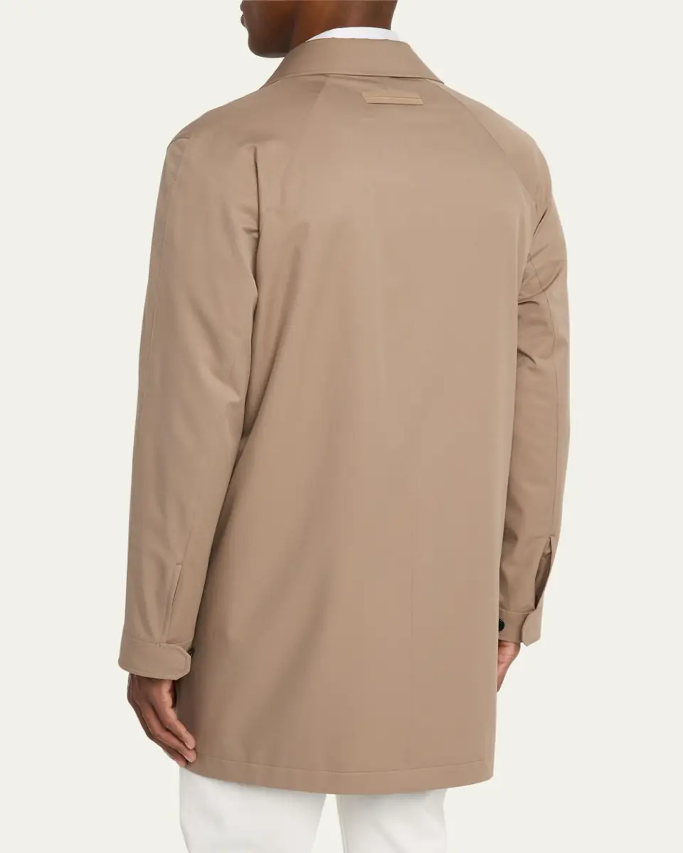 Zegna Men's Microfiber Raincoat | Thumbnail 3 Zegna Men's Microfiber Raincoat | Thumbnail 3
