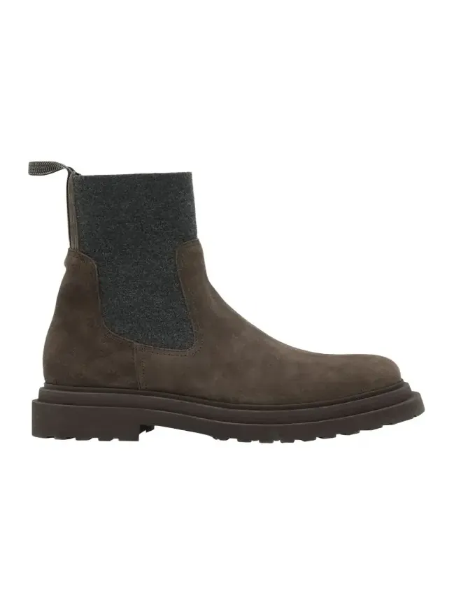 Suede Wool Lug-Sole Chelsea Boots Suede Wool Lug-Sole Chelsea Boots