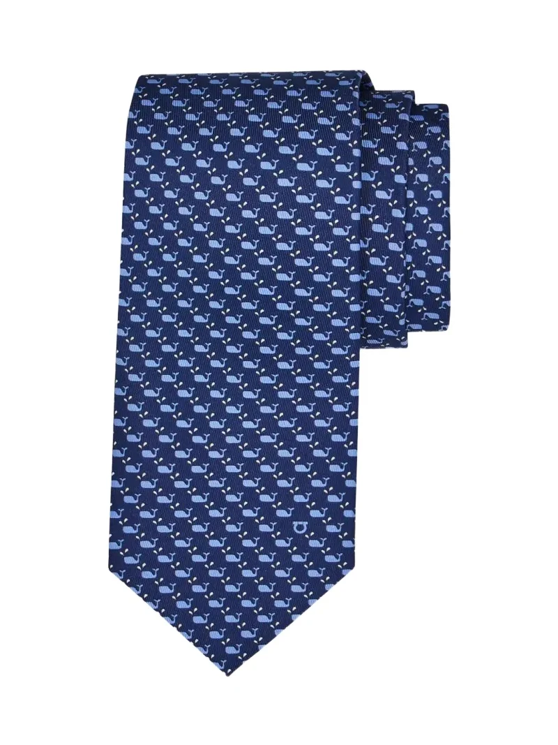 Men's Mini Whale-Print Tie