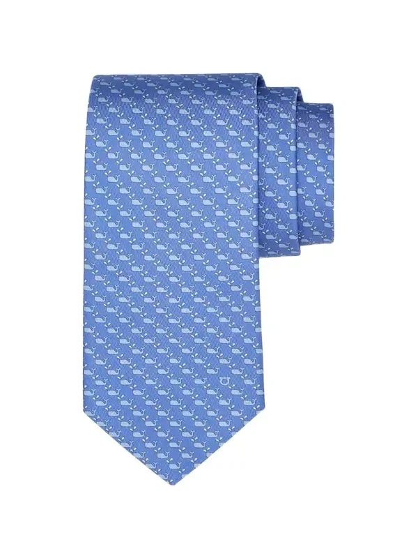 Men's Mini Whale-Print Tie