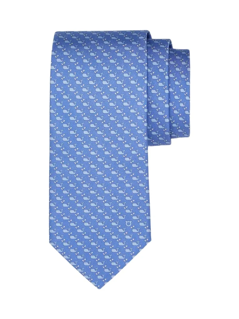 Men's Mini Whale-Print Tie