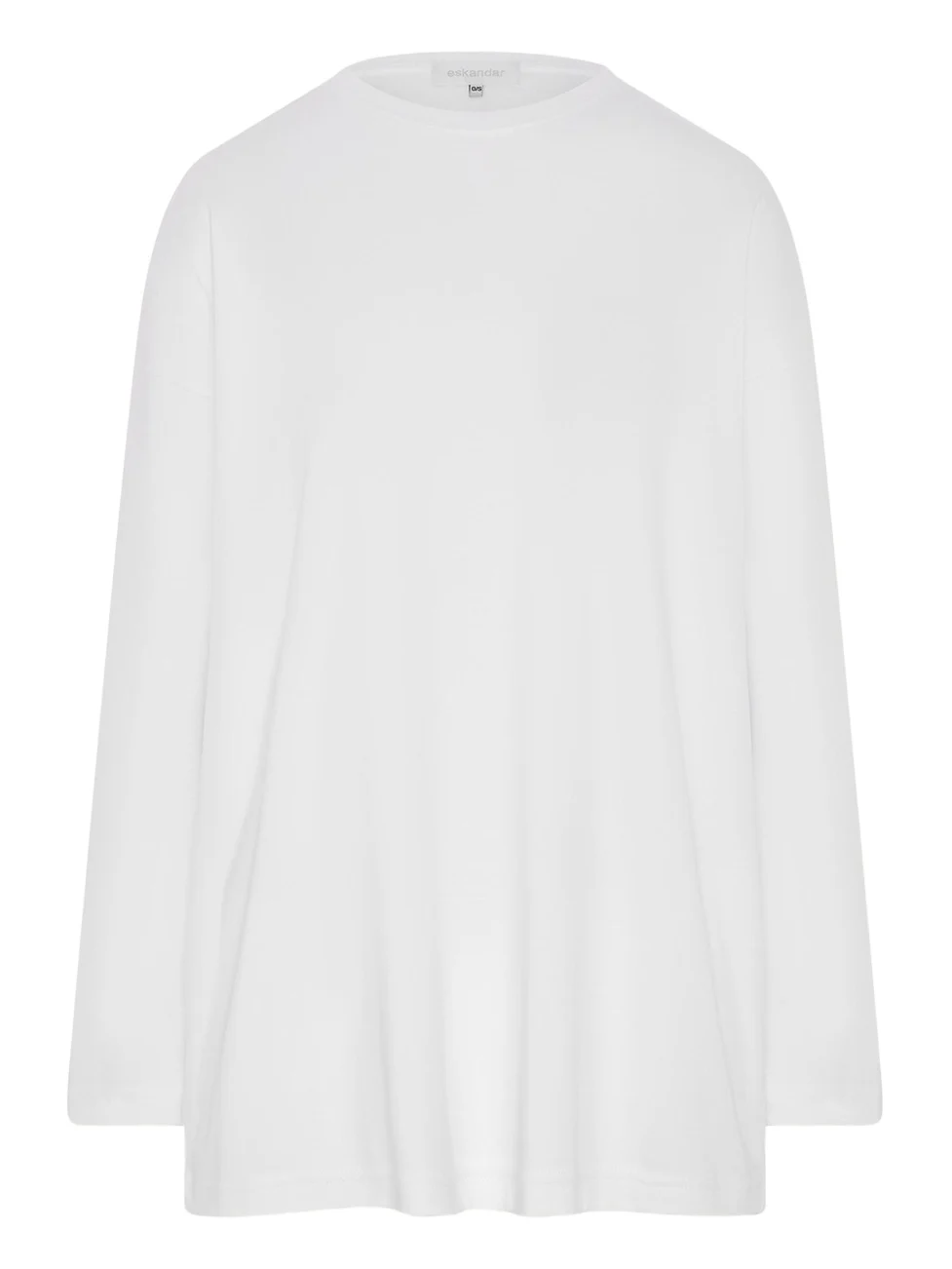 Eskandar Long-Sleeve Smaller Round-Neck Top (Long Length)