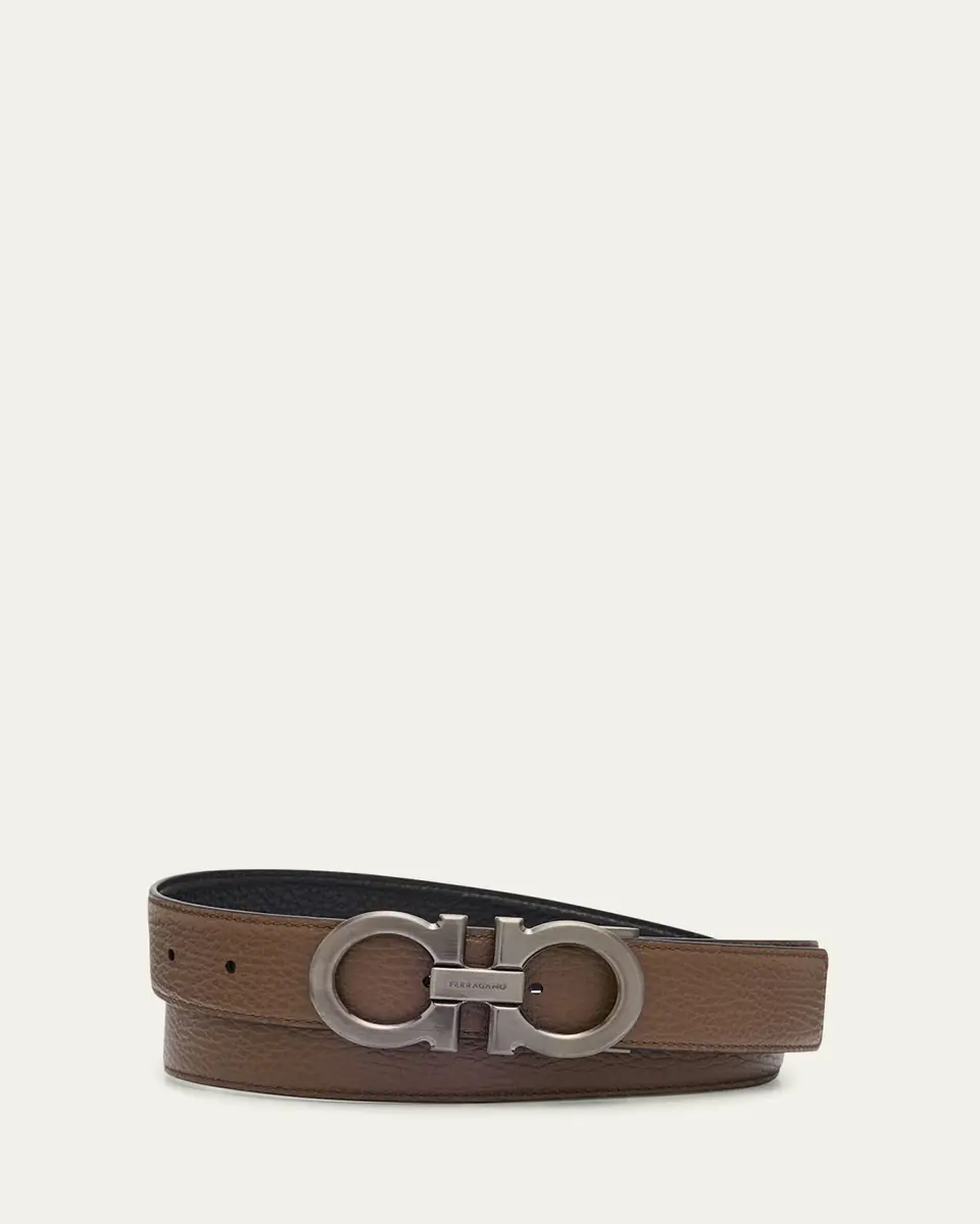 Ferragamo Men's Reversible Gancini-Buckle Belt | Thumbnail 3 Ferragamo Men's Reversible Gancini-Buckle Belt | Thumbnail 3