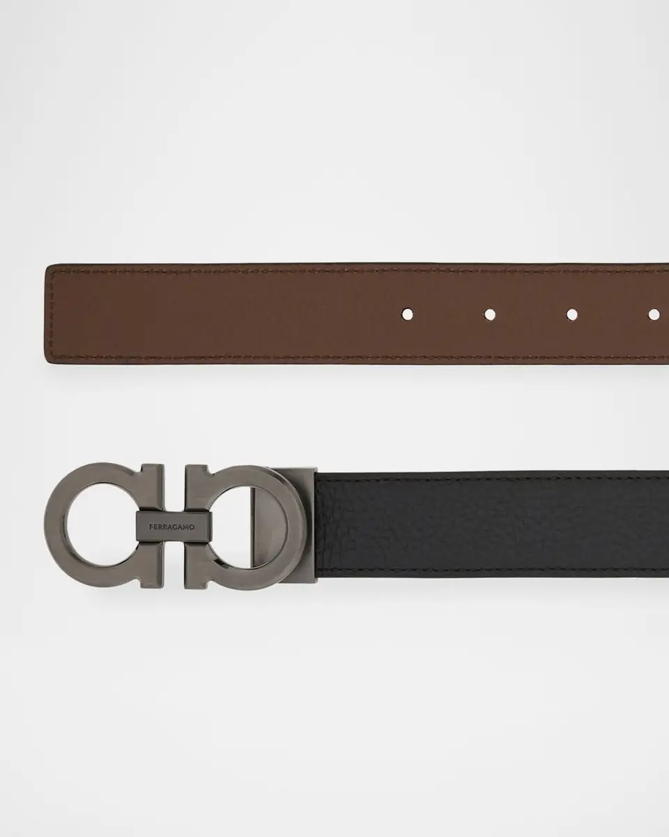 Ferragamo Men's Reversible Gancini-Buckle Belt | Thumbnail 6 Ferragamo Men's Reversible Gancini-Buckle Belt | Thumbnail 6