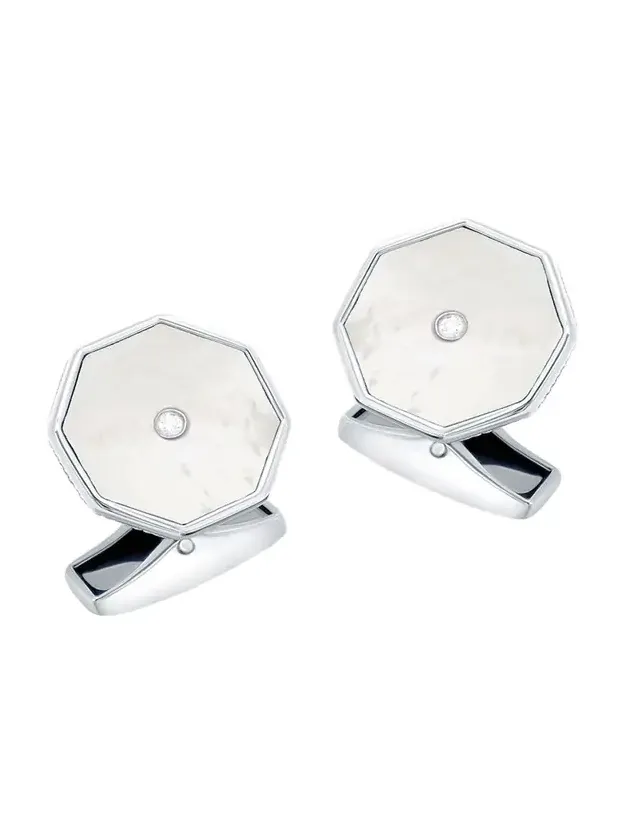 Men's Mother-Of-Pearl London Eye Cufflinks with Diamonds Men's Mother-Of-Pearl London Eye Cufflinks with Diamonds