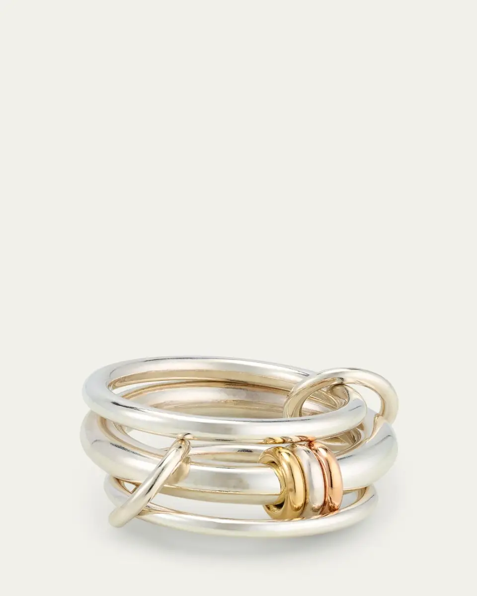 Spinelli Kilcollin Gemini SG Three Link Ring in Sterling Silver with Mixed Metal Accents | Thumbnail 3 Spinelli Kilcollin Gemini SG Three Link Ring in Sterling Silver with Mixed Metal Accents | Thumbnail 3