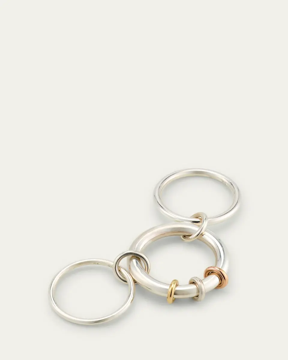 Spinelli Kilcollin Gemini SG Three Link Ring in Sterling Silver with Mixed Metal Accents | Thumbnail 4 Spinelli Kilcollin Gemini SG Three Link Ring in Sterling Silver with Mixed Metal Accents | Thumbnail 4