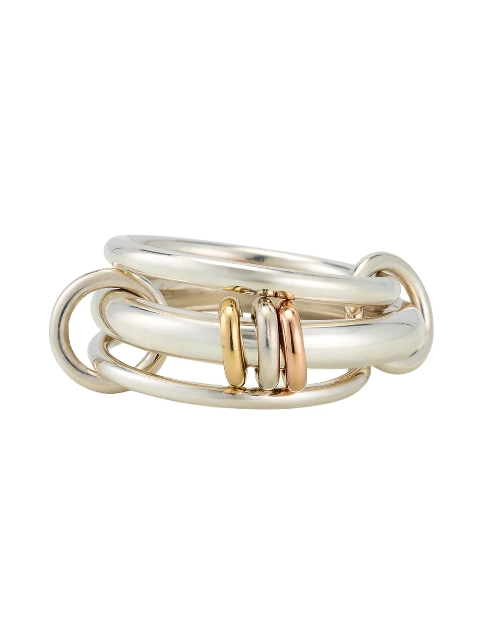 Gemini SG Three Link Ring in Sterling Silver with Mixed Metal Accents Gemini SG Three Link Ring in Sterling Silver with Mixed Metal Accents