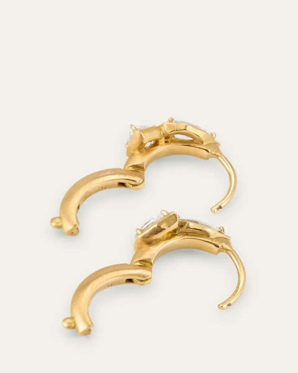 Jade Trau Poppy Huggie Earrings with Diamonds | Thumbnail 2