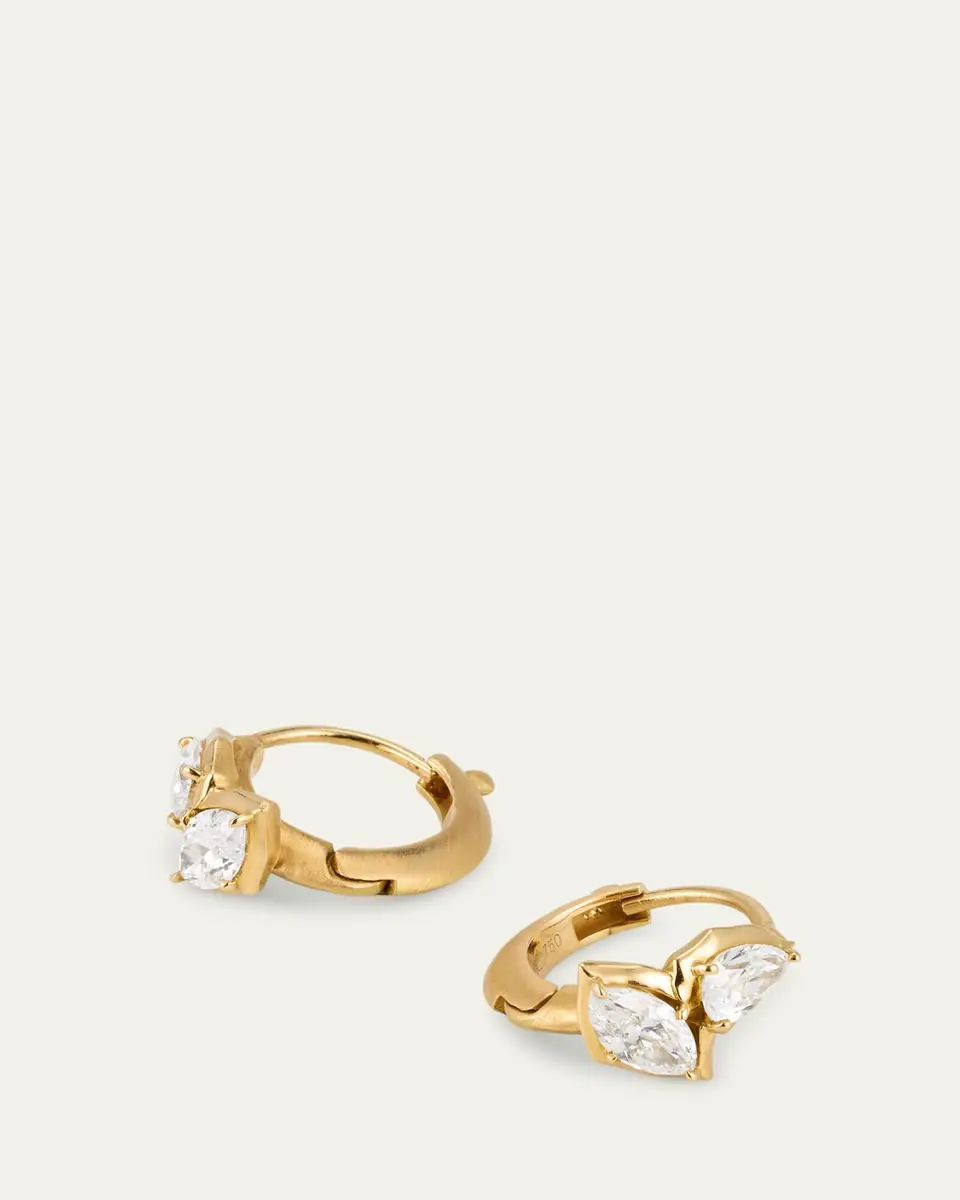 Jade Trau Poppy Huggie Earrings with Diamonds | Thumbnail 3
