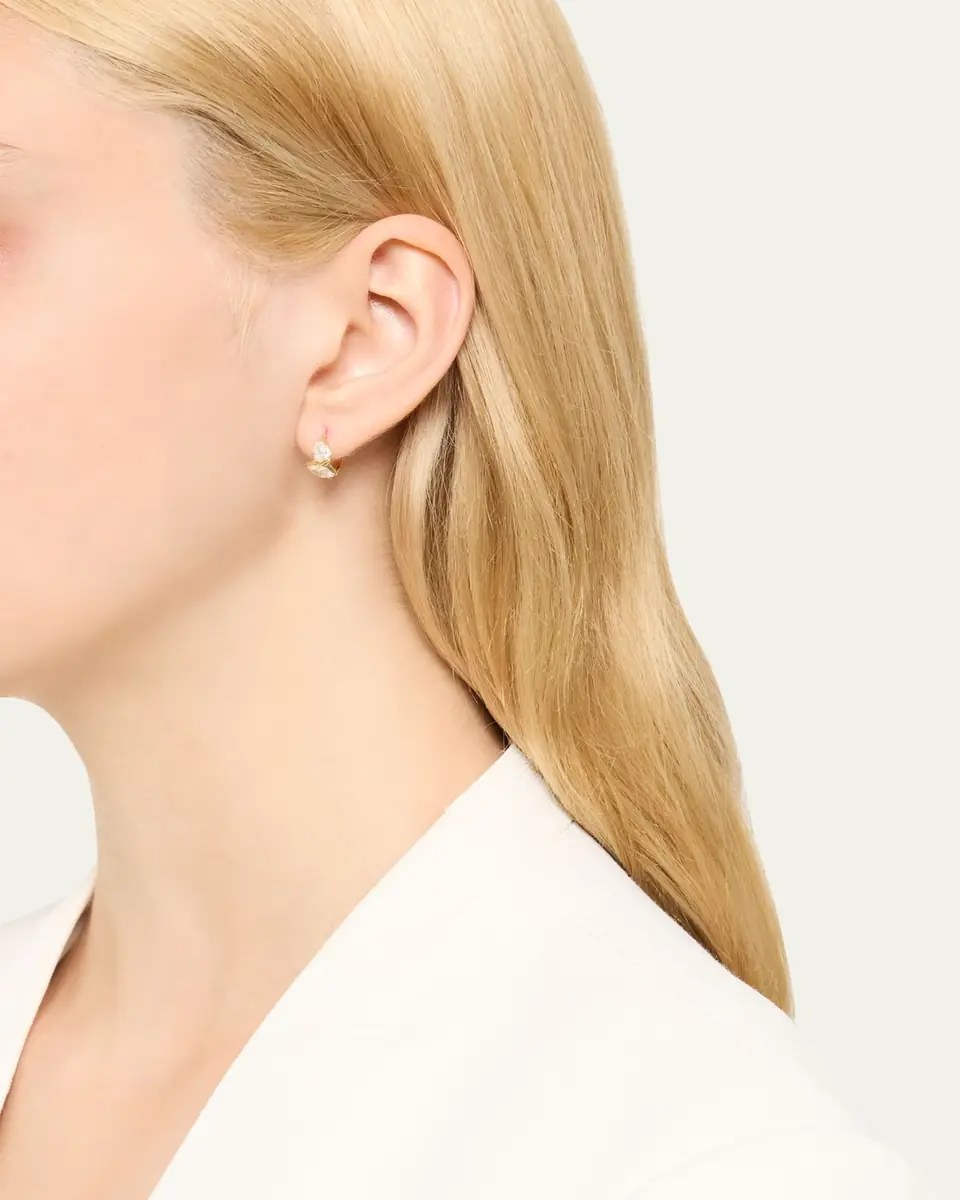 Jade Trau Poppy Huggie Earrings with Diamonds | Thumbnail 4