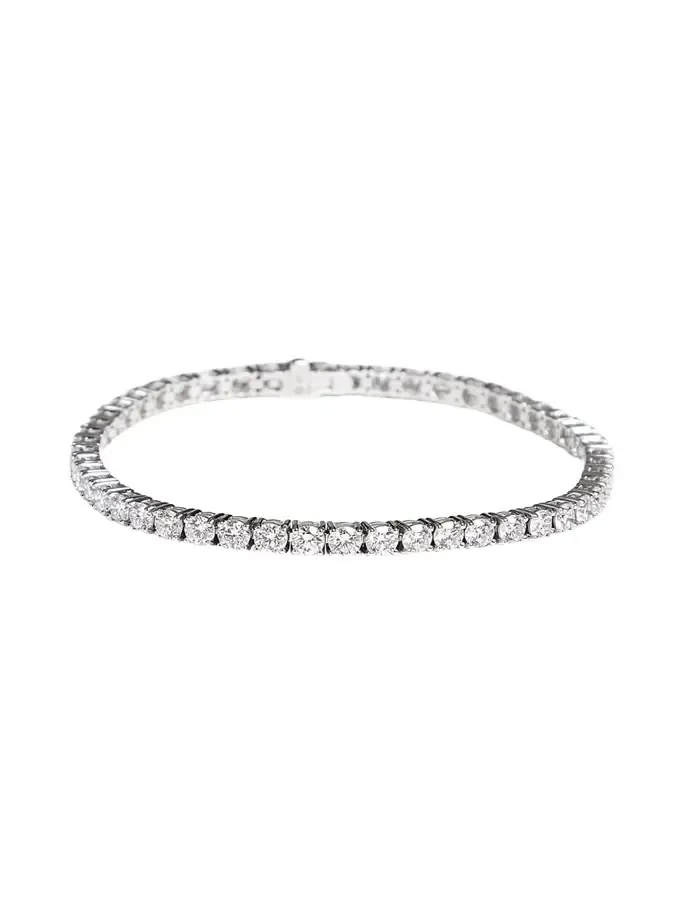 14K White Gold Lab Grown Diamond Tennis Bracelet, 7"L, 7.00tcw