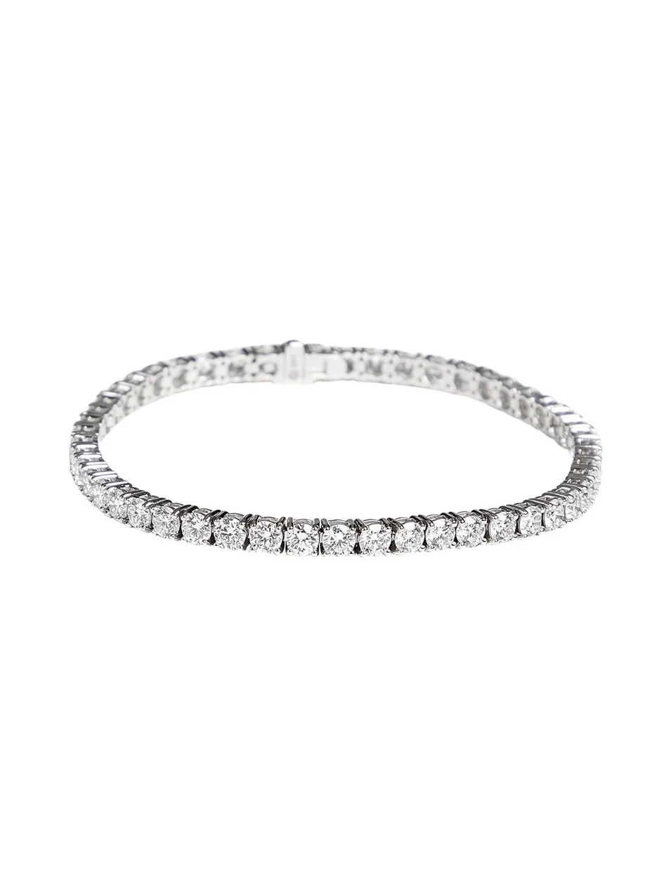 14K White Gold Lab Grown Diamond Tennis Bracelet, 7"L, 7.00tcw