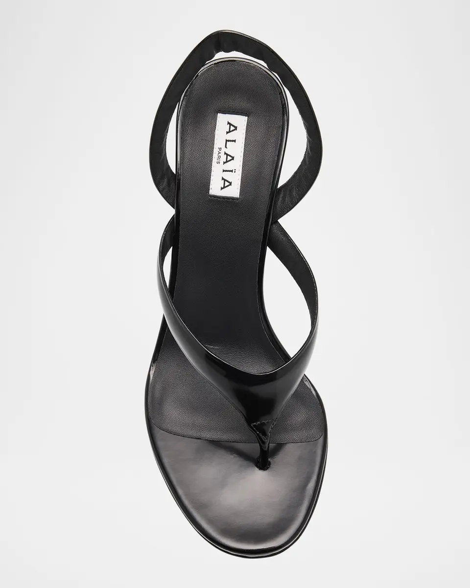 Alaïa Leather Thong Slingback Sandals | Thumbnail 3