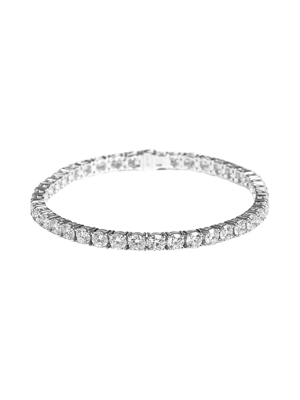 14K White Gold Lab Grown Diamond Tennis Bracelet, 7"L, 10.00tcw