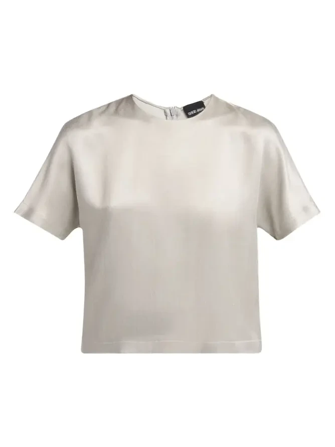 Cupro Short-Sleeve Blouse