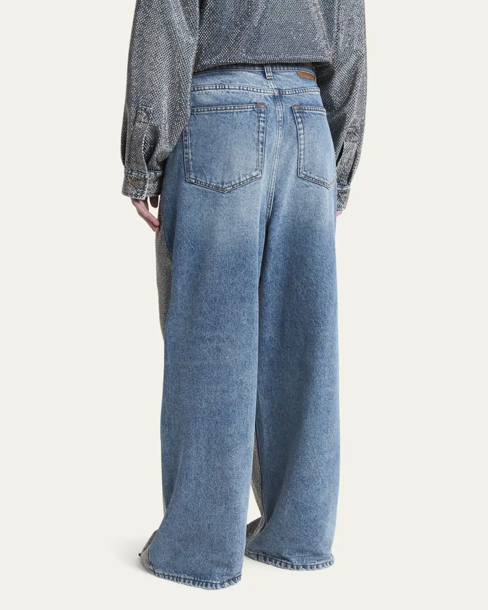 Stella McCartney Crystal Hotfix Wide Leg Jeans | Thumbnail 7 Stella McCartney Crystal Hotfix Wide Leg Jeans | Thumbnail 7