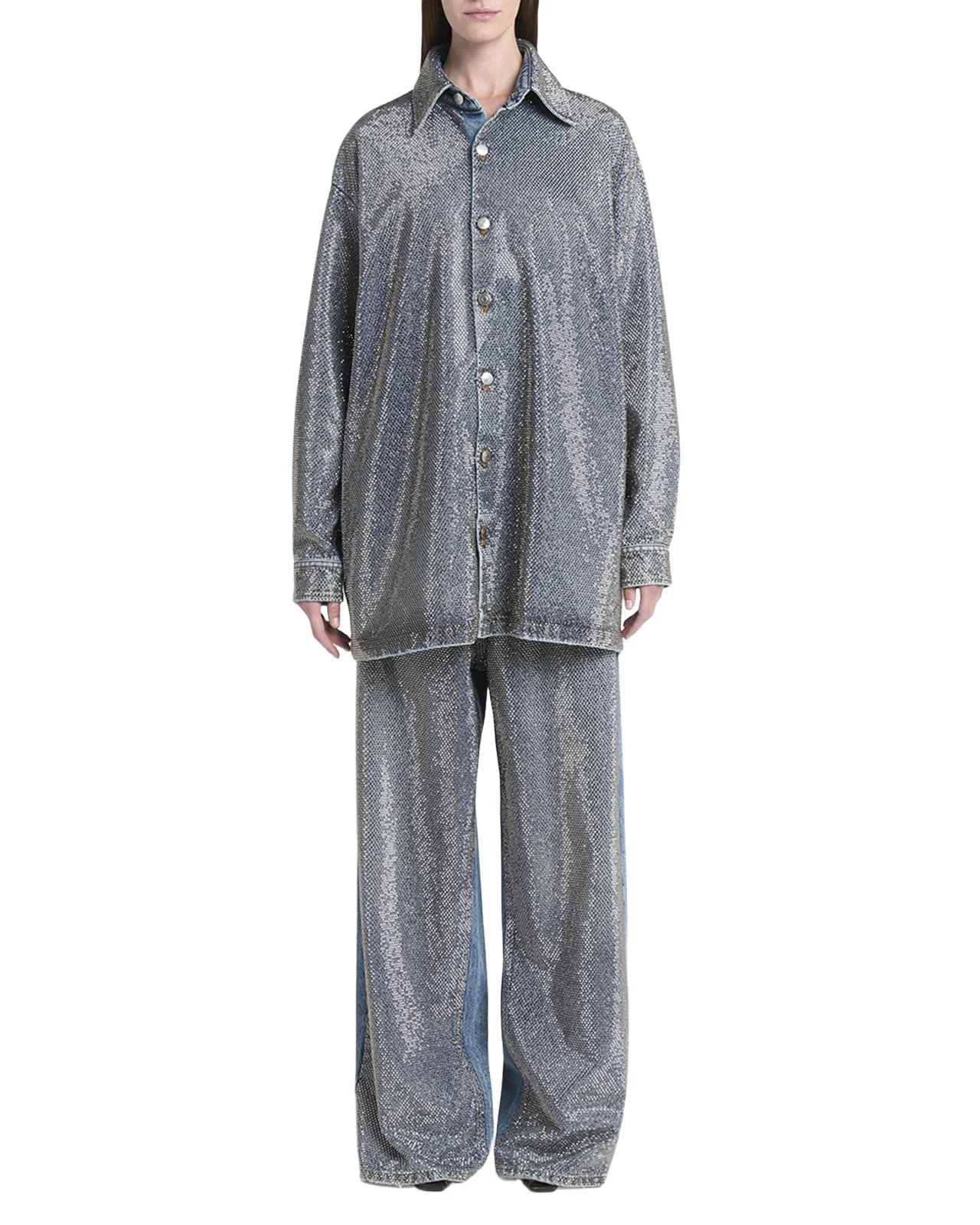 Crystal Hotfix Wide Leg Jeans