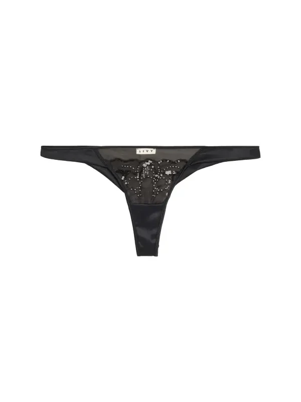 Paradis Bead-Embroidered Silk Satin Tanga