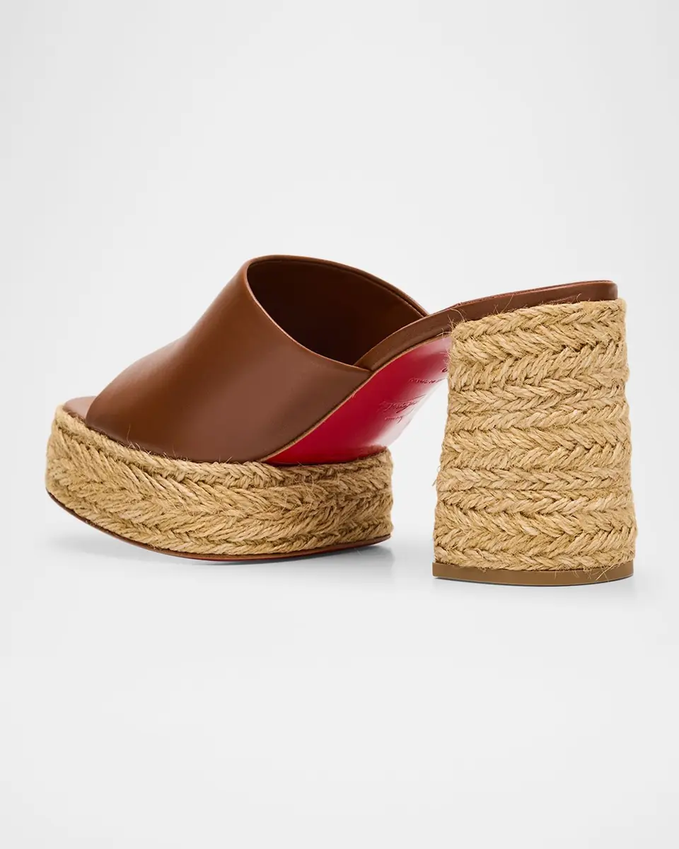 Christian Louboutin 85mm Calakala Leather Espadrille Mules | Thumbnail 3 Christian Louboutin 85mm Calakala Leather Espadrille Mules | Thumbnail 3