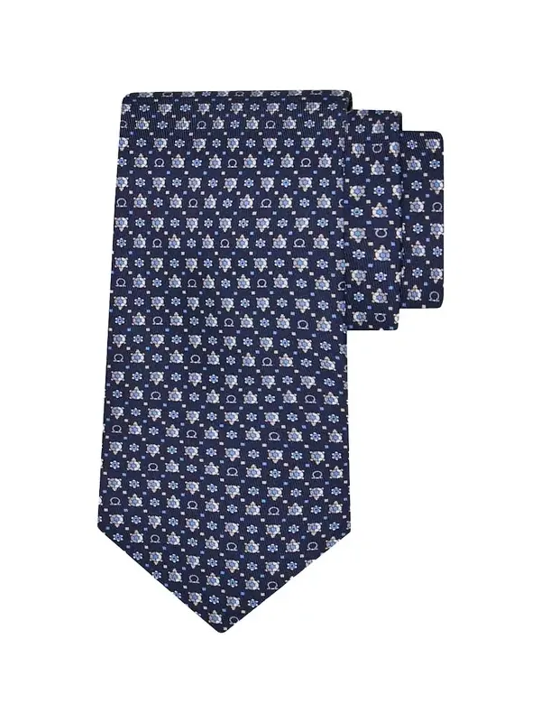 Men's Gancini Micro-Turtle Silk Tie