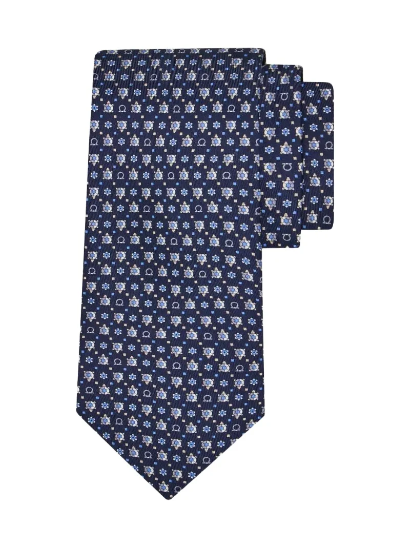 Men's Gancini Micro-Turtle Silk Tie