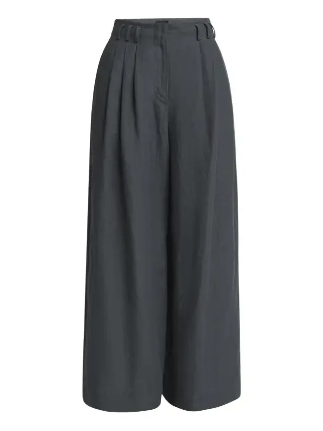 Pleated Wide-Leg Linen Trousers Pleated Wide-Leg Linen Trousers