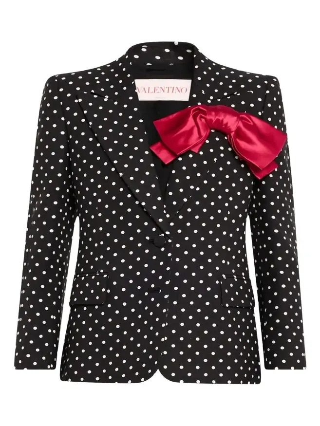 Polka Dot Blazer With Bow Polka Dot Blazer With Bow