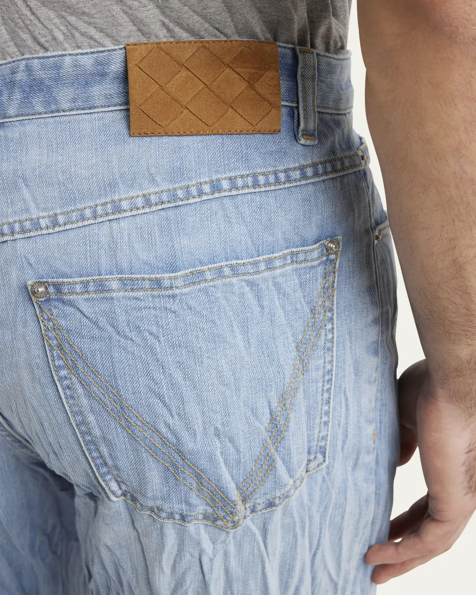 Bottega Veneta Men's Crinkled Straight-Leg Jeans | Thumbnail 5